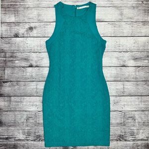 Zara Dress TRAFALUC | Lace Mini Body Con Fit | Teal Blue | Size 5